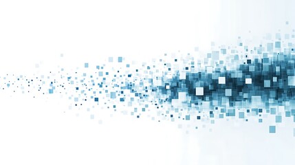 Abstract Blue Square Digital Data Flow Design