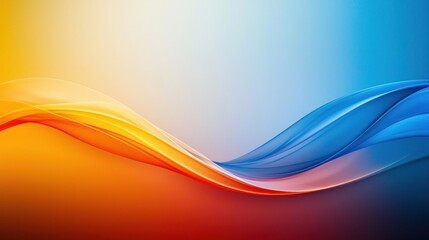 Abstract Wave Design With Orange And Blue Colors