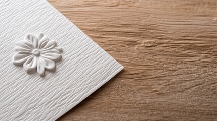 Close-Up of Hand-Stamped Embossed Floral Design on Paper