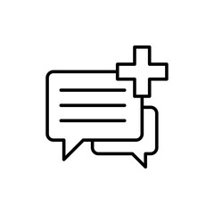 Health consult outline icons, minimalist vector illustration ,simple transparent graphic element .Isolated on white background