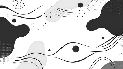 Abstract grayscale design with flowing lines and shapes