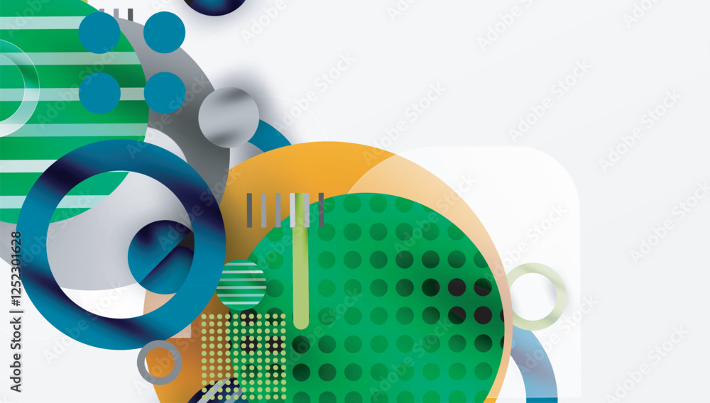 Aufkleber Abstract background - layered geometric shapes with smooth gradients and transparency
