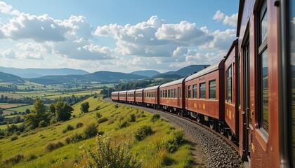 Fototapeta premium Daytime exploration train journey in nature