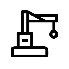 Obraz premium Crane icon, construction, lifting, equipment, machine, building, industry, crane, hook, hoist.