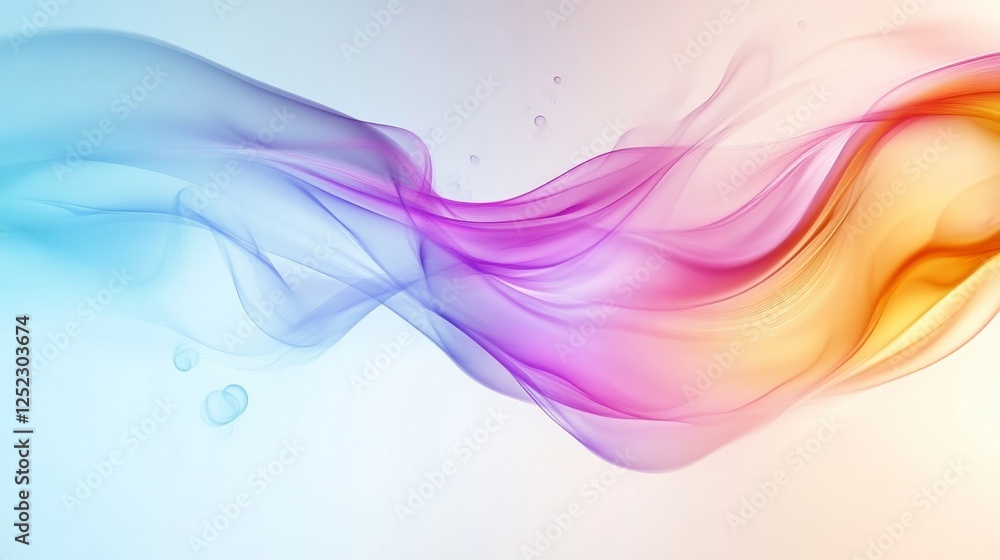 Poster abstract fluid wave in pastel gradient colors, digital artwork. creative background and modern art c