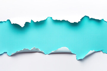 Torn Paper with Blue Teal Background: Creative Design Concept