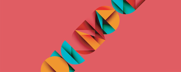 Minimal geometric abstract background. Circle square and triangle design