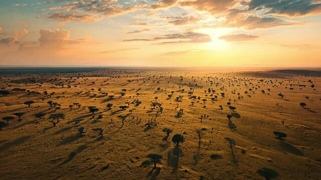 Aerial View of savanna Footage 4K