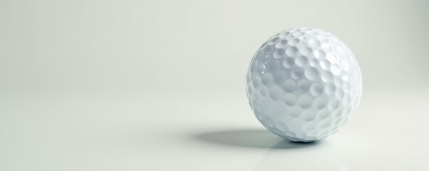 Close-up of single golf ball, pristine white background , equipment, golf ball