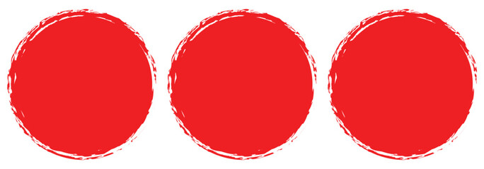 Grunge circles brush set. Black circle frames. Round line of black paint. Grunge round shapes. Circular ink brush stroke design elements. Japanese round brushstrokes. Vector Asian circles. EPS 10. 