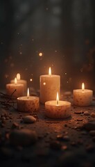 souls digital art all candles saints day lit all concept backdrop background illustration creative day gloomy all saints' day ceremony funeral funereal concept spiritual commemoration many religion