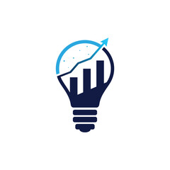 Light bulb rising graph and star illustrator logo design 