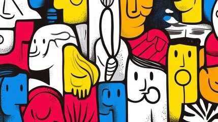 Colorful Abstract Faces Art