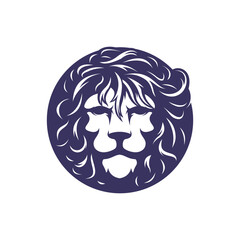 Messy hair lion head inside circle illustrator logo design [Converted].eps
