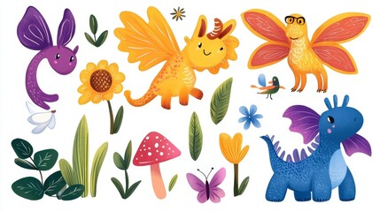 Colorful Cartoon Creatures