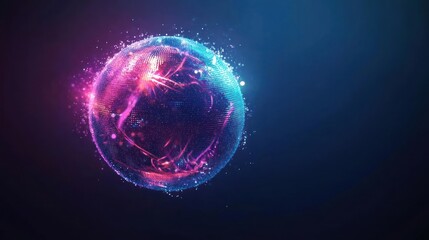 Obraz premium Abstract Glowing Sphere With Vibrant Colors