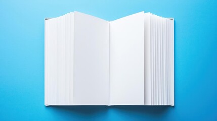 Fototapeta premium Open Book On Blue Background