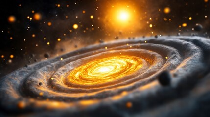 Cosmic Spiral Galaxy Scene