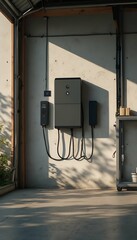 battery backup home garage system packs storage sustainable generic concepts wall mockup energy alternative energy electric power battery home energy storage residential renewable sustainable supply