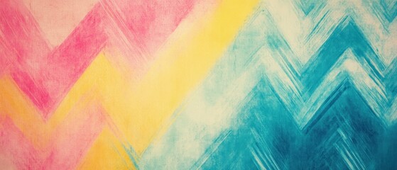 vibrant abstract background featuring zigzag patterns in pink, yellow, and blue hues, ideal for creative projects and digital designs