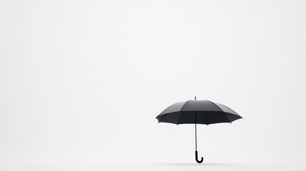 Black umbrella, studio shot, white background, protection concept
