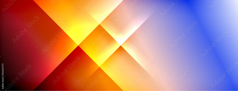 Poster Dynamic shadow lines with gradient colors geometric background