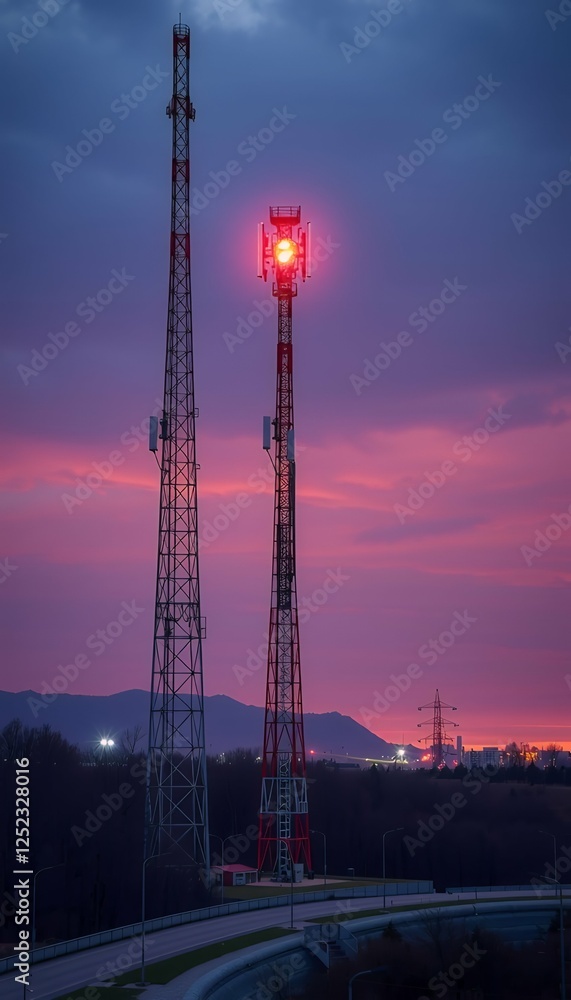 Poster fastest network global future technology technology high wireless antenna connection background inte