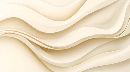 Obraz premium Abstract Cream Colored Wavy Lines Design