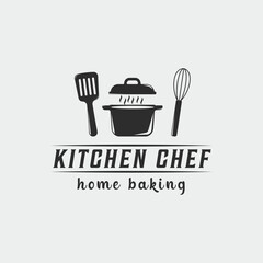 kitchen set vintage logo vector illustration template icon graphic design