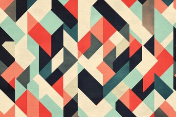 Abstract geometric pattern with vibrant colors and shapes