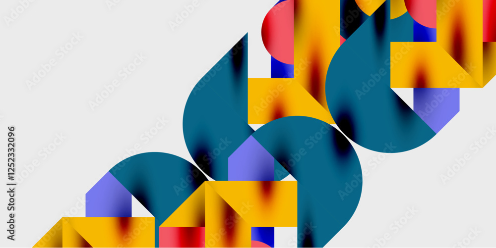 Aufkleber Vibrant abstract background circles with smooth gradients, creating a dynamic and modern design. Ideal for creative, tech, or contemporary-themed projects