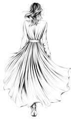 Fototapeta premium Illustration of Stylish fashion models. Pretty young girls. Fashion girls Sketch