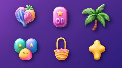 Colorful Fun Icons Set