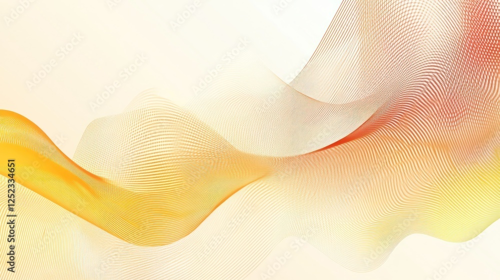 Poster abstract flowing waves in soft colors with subtle gradients