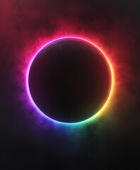 Obraz premium A circle with rainbow light around it