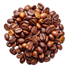 Naklejka premium Roasted Coffee Beans Isolated on White Background