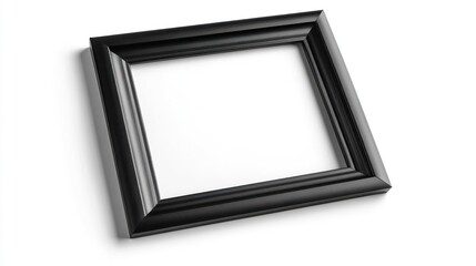 Fototapeta premium Black square frame isolated on white background for mockup