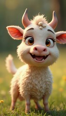 Obraz premium cartoon cute animals farm animal cartoon dog set illustration animal cow farm cute cat rabbit pet funny character comic art fun collection bird chicken pig donkey turkey horse tractor barn animal