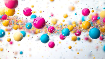 Colorful party balloons on white background.