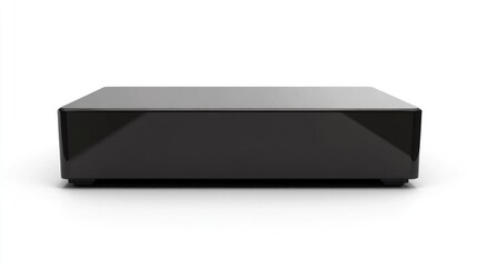 Fototapeta premium Black rectangular device on white background; technology product shot