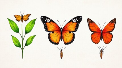 Obraz premium Colorful Butterfly Illustrations