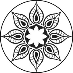 Black and white flower Mandala 11.eps