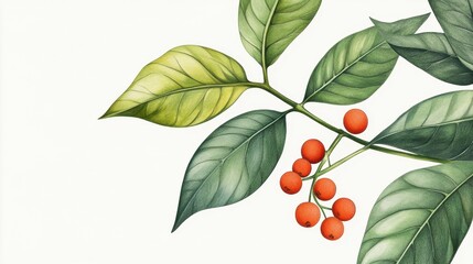 Vibrant Leaves and Berries