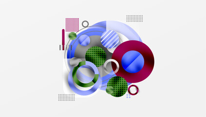 Fototapeta premium Abstract Circle Design with Overlapping Transparent Geometric Shapes