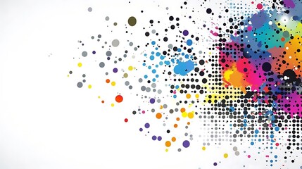 Abstract Colorful Dots And Splashes Design