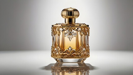Luxury Vintage Perfume Bottle on White Background - Sophisticated Design