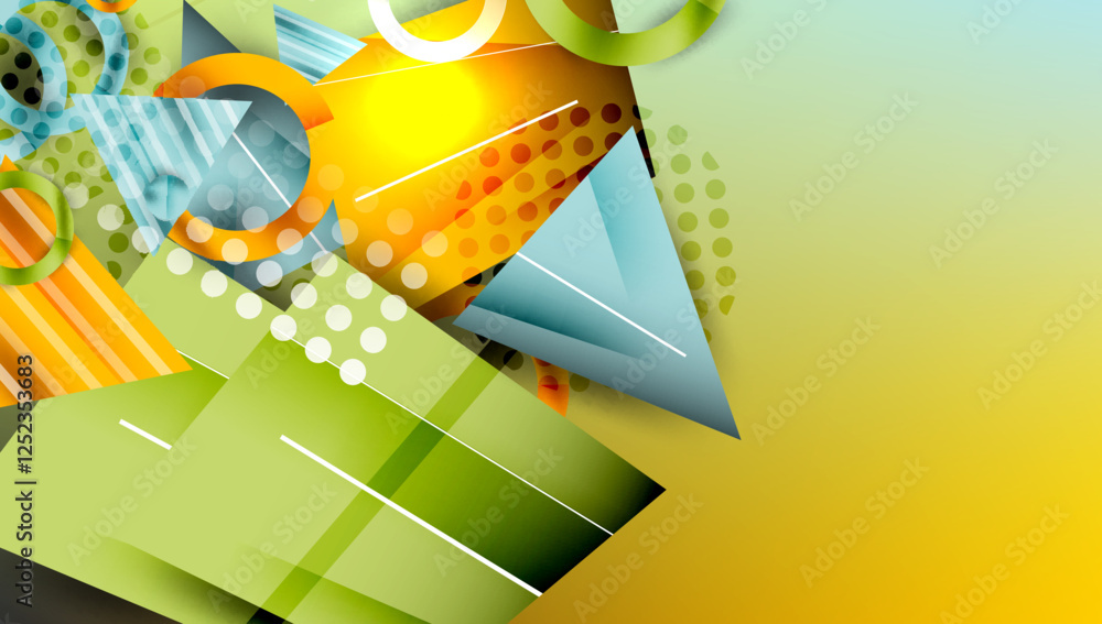 Poster creative triangles and circles composition