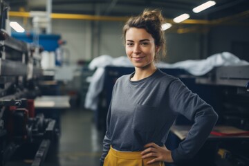 Fototapeta premium Portrait of a female owner of a large printing factory