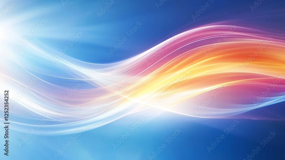 Aufkleber abstract colorful wave patterns in blue and orange, dynamic energy flow concept