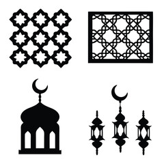 Ramadan and Islamic Symbols Black Silhouette Collection